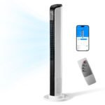 42 Inch Smart Tower Fan, 110V 65W All-Copper Motor Bladeless Standing Fan, Remote WiFi APP Control, Digital Display, 3 Speeds 3 Modes, 12H Timer, Space Saving Tower Fan For Bedroom Living Room, No Wat - Image 7