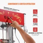 Popcorn Popper Machine Countertop Popcorn Maker 1615W 16 Oz Red - Image 3