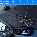 UPF50-Sunshade-UPF50- Compact Roll-Up Sunshade For Front Window - Heat Insulation And UV Protection, Easy-to-Use Auto Interior Accessory, Fits Most Vehicles, Sun Protection Curtain, Sleek Black Umb - Image 6