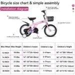FKZNPJ 16 Inch Sporty Kids Bike With Training Wheels And Stand Adjustable Saddle Suitable For Boys And Girls Aged 4-8 Years Tall Height 41-53 Inches Available In A Variety Of Colors - Image 8