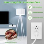 1Pc Power Strip With 6FT Extension Cord 3 AC Outlets And 2 USB A Ports 1 USB C Port 2500W Wall Mount Outlet Extender For Home Office Dorm Travel - Image 9