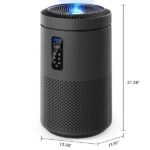 Black Large Room Air Purifier, Smart WiFi, Air Quality Sensor, UV Sterilization, Washable Filter & Star Projector, Covers Up To 1782 Sq.Ft For Whole Family & Cozy Holiday Atmosphere - Image 3