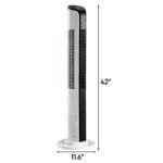 42 Inch Smart Tower Fan, 110V 65W All-Copper Motor Bladeless Standing Fan, Remote WiFi APP Control, Digital Display, 3 Speeds 3 Modes, 12H Timer, Space Saving Tower Fan For Bedroom Living Room, No Wat - Image 3