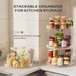 Pack Of 2 Double-layer Turntable Rotating Spice Rack Organization Spinning Organizer - Image 2