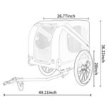 Large Folding Bike Trailer For Dogs  120LB Capacity All-Terrain Pet Carrier, Durable Steel Frame For Cycling, Jogging, Camping  Outdoor Adventures - Image 5
