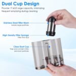 1Pc Mattress Vacuum Cleaner 16Kpa Bed Vacuum Cleaner Handheld Vacuums With Ultrasonic And UVC Light 18000 RPM Brushroll Rotation Dual Dust Bins Washable Filters For Bed Pillows Cribs Sofa - Image 9