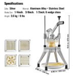 VEVOR Commercial Chopper Commercial Vegetable Chopper With 4 Blades Fruits Dicer - Image 7