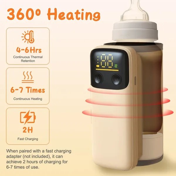 ec017a3f-84e7-4501-bbd0-f040a8e2725b.jpg Portable Bottle Warmer With Night Light Baby Milk Warmer Milk Formula Warmer For Home Travel With 6 Heating Levels - Image 1