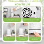 100ml Ultrasonic Aromatherapy Diffuser, Essential Oils Humidifier with Ceramic Cover, 7 Colors LED Lights, Timer, Waterless Auto-off for Home and Office, White - Image 2