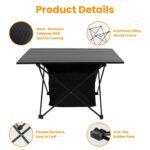 1Pc Foldable Camping Table With Storage Basket Rustproof Portable Aluminum Alloy Roll-Up Camping Table With Carrying Bag For Camping Hiking BBQ Picnic Fishing Fedex Shipping - Image 3