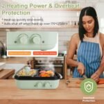 1Pc Electric Hot Pot With Grill 2-in-1 Hot Pot And Frying Pan Portable Non-Stick Pot And Griddle Electric Cooker Pot With Glass Lid Fast Heating For 1-2 People BBQ Steaks Noodles - Image 7