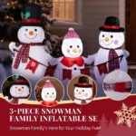 6.2FT Lighted Christmas Inflatable Decoration, Inflatable Snowman Family With Bunting, Funny Blow Up Yard Decorations With Built-in LED Lights For Holiday Party Front Yard Lawn Garden Decor - Image 9