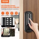 VEVOR Mechanical Keyless Entry Door Lock, 14 Digit Keypad, Outdoor Gate Door Locks Set With Surface-mounted Latch, Water-proof Zinc Alloy, Keypad And Knob, Easy To Install, For Garden, Garage, Yard