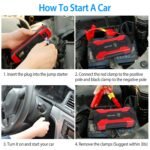 Car Jump Starter Booster 800A Peak 28000mAh 12V Battery Charger Up To 6.0L Gas Or 3.0L Diesel Engine With LCD Screen 4 Modes LED Flashlight - Image 4