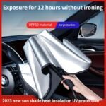 UPF50-Sunshade-UPF50- Compact Roll-Up Sunshade For Front Window - Heat Insulation And UV Protection, Easy-to-Use Auto Interior Accessory, Fits Most Vehicles, Sun Protection Curtain, Sleek Black Umb - Image 7