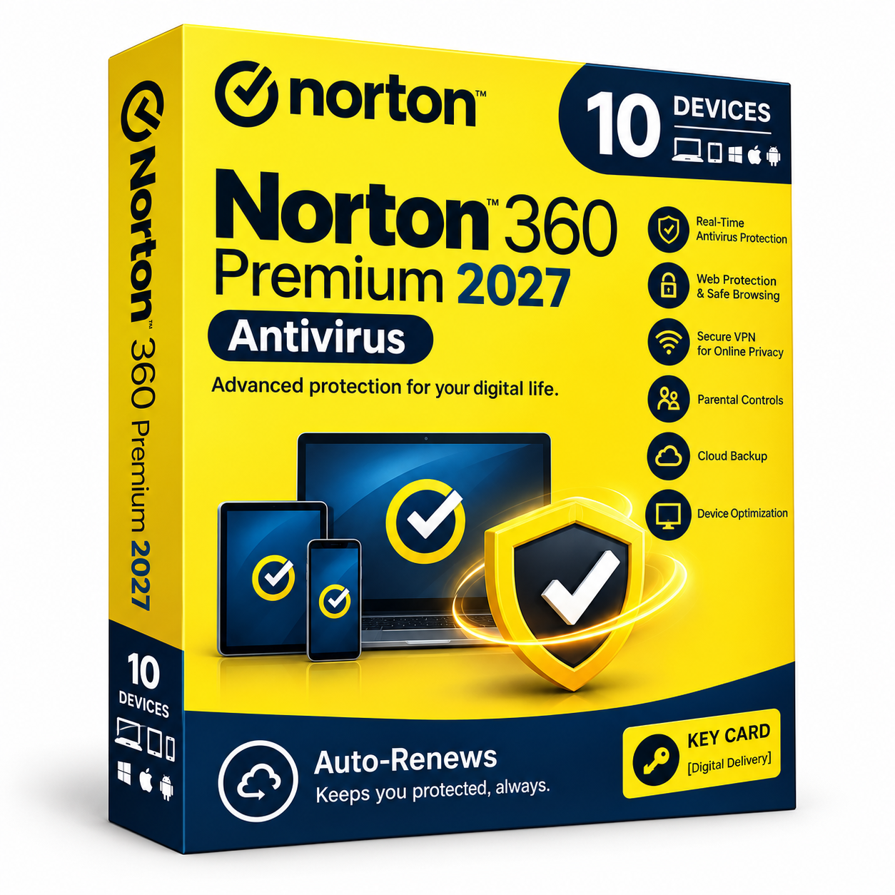 Norton 360 Premium 2027 Antivirus for 10 Devices